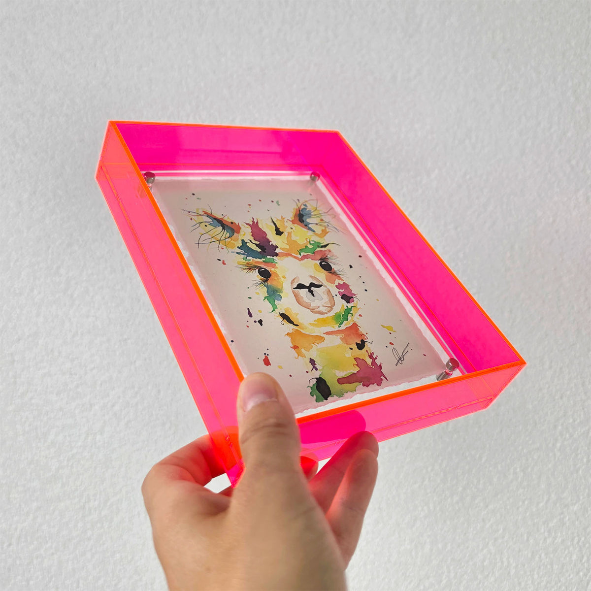Origineel kleurrijk kunstwerk alpaca
