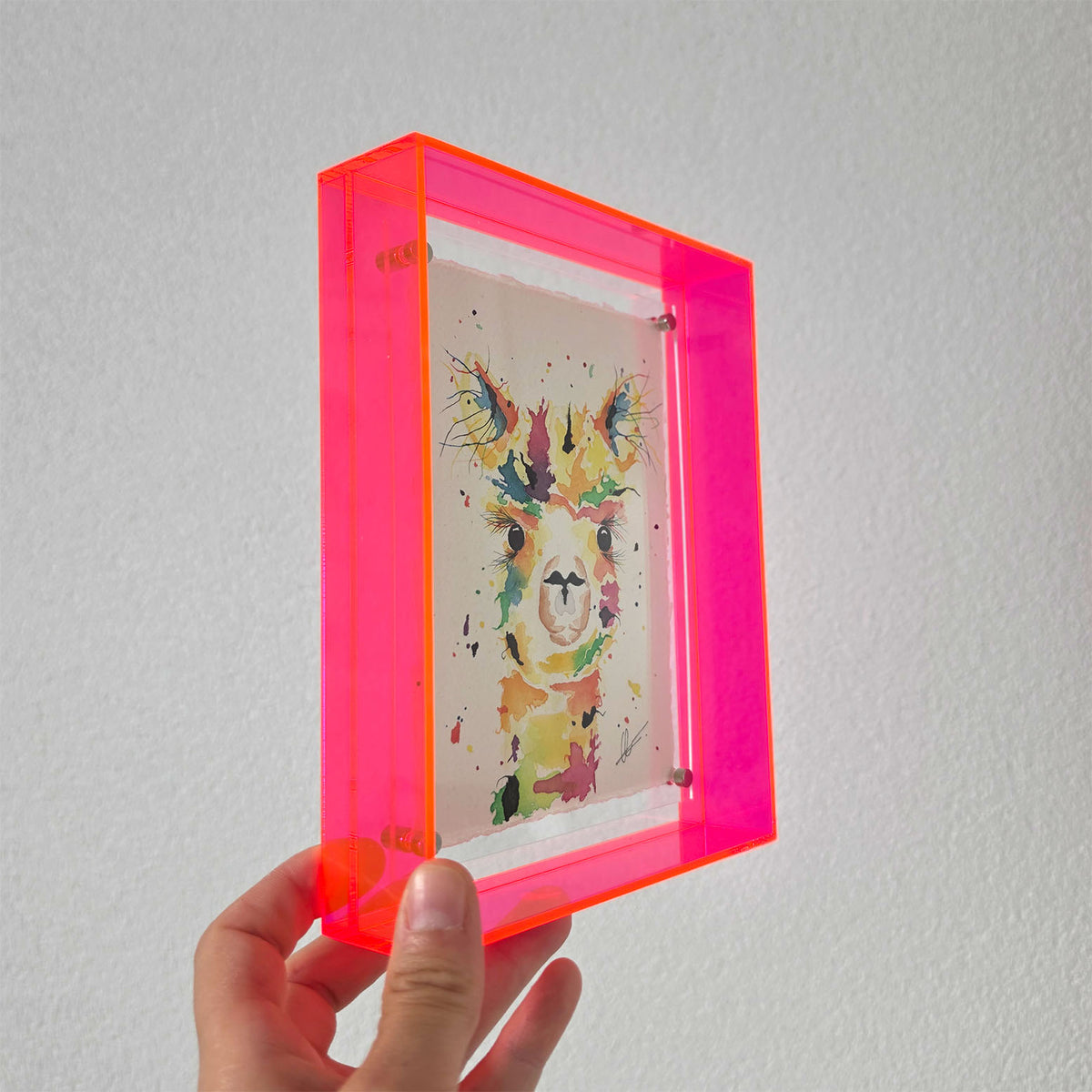 Origineel kleurrijk kunstwerk alpaca