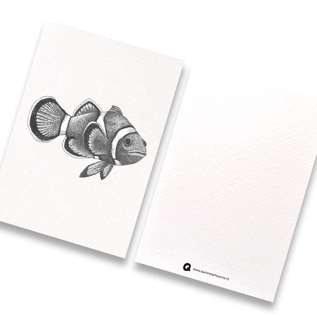 kaart-clownfish-zwart-wit