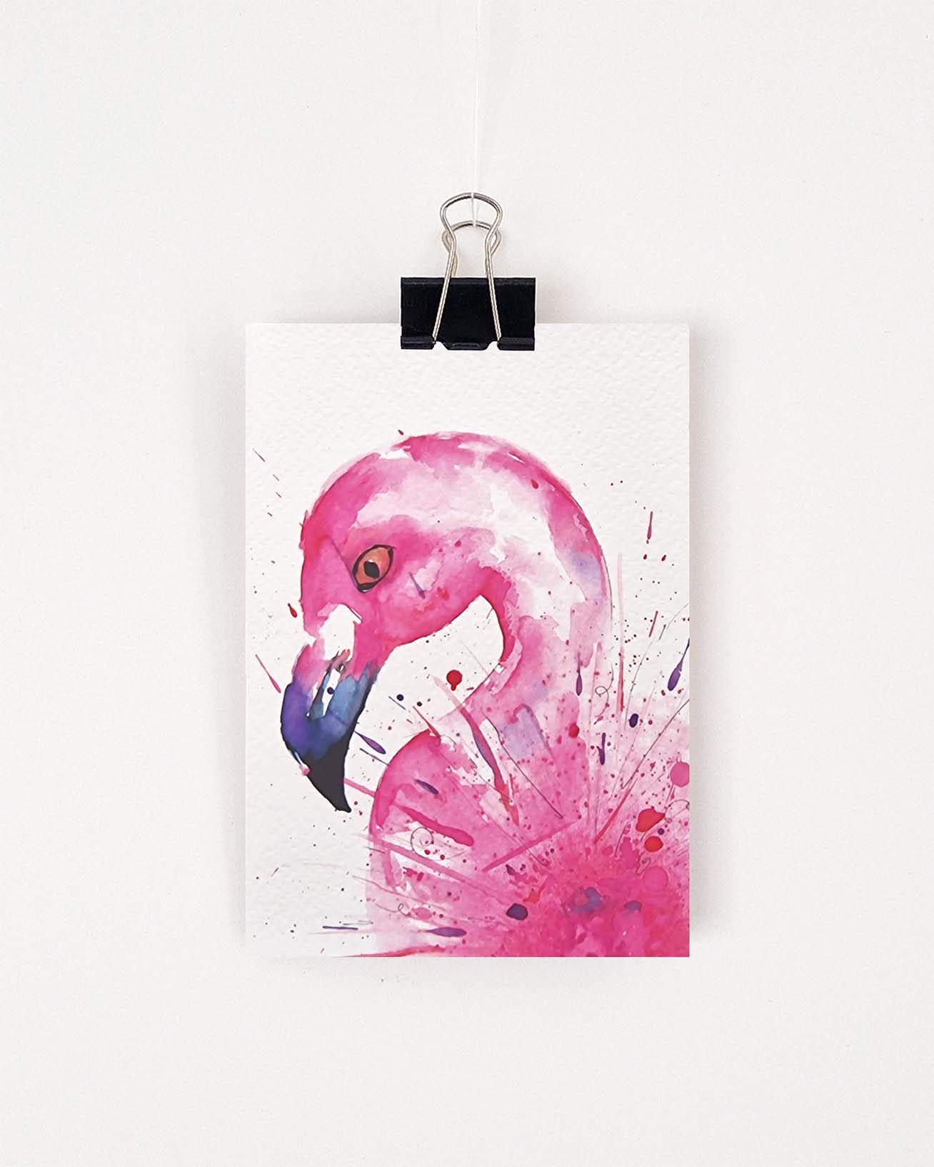 Kaart roze flamingo