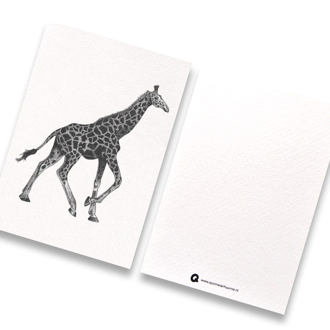 kaart-Afrika-giraffe-zwart-wit