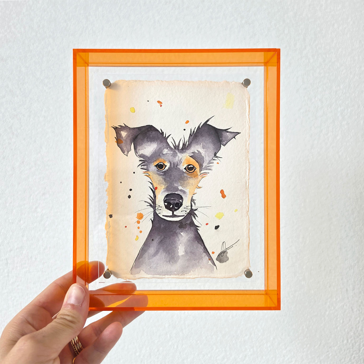 Origineel kleurrijk kunstwerk hond