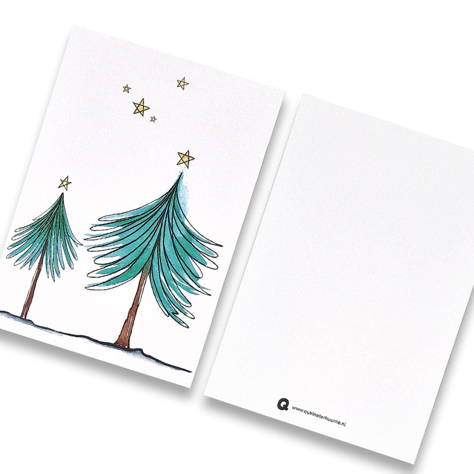 Kerstkaart bomen