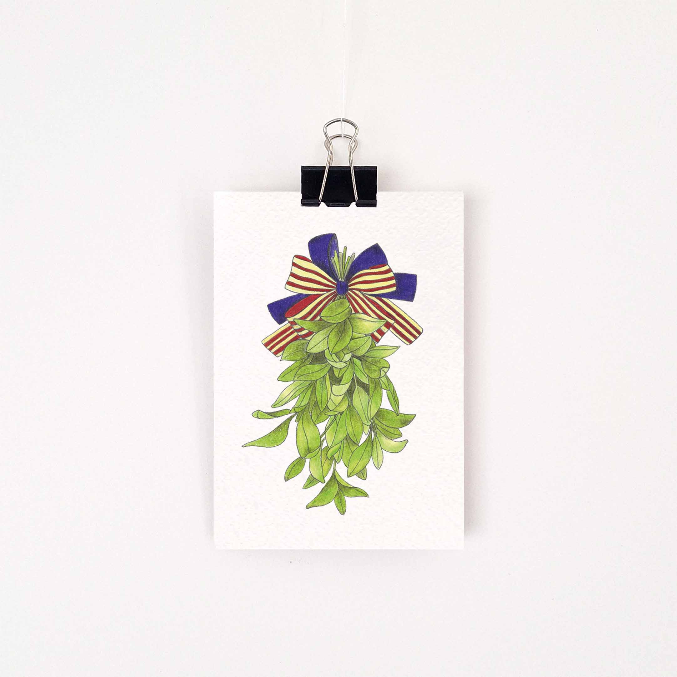 Kerstkaart mistletoe