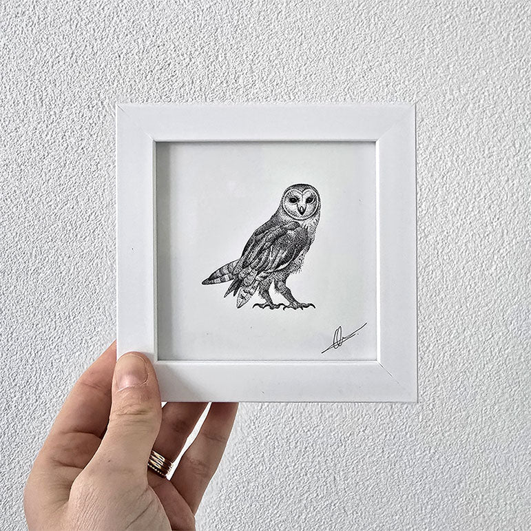 Origineel mini uil zwart-wit