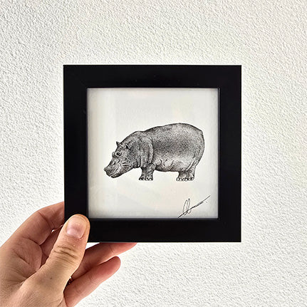 Mini original nijlpaard z/w