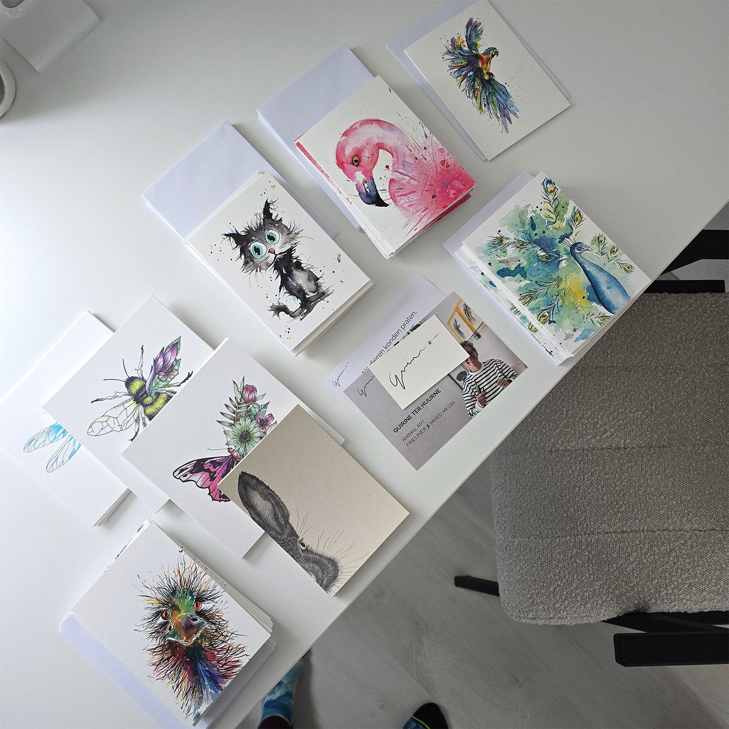 Bestelling kaarten op bureau