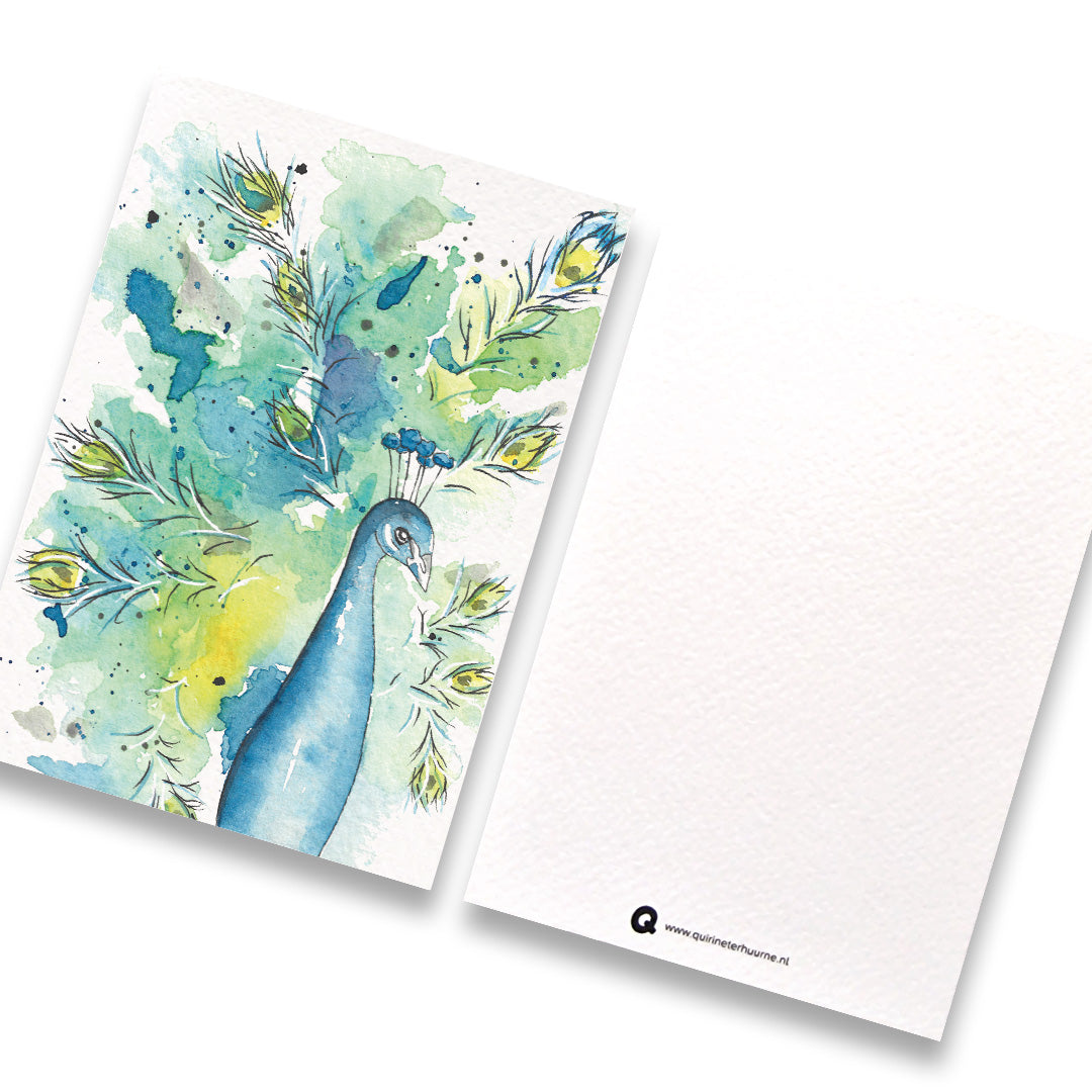 kaart-pauw-blauw-groen-gekleurd