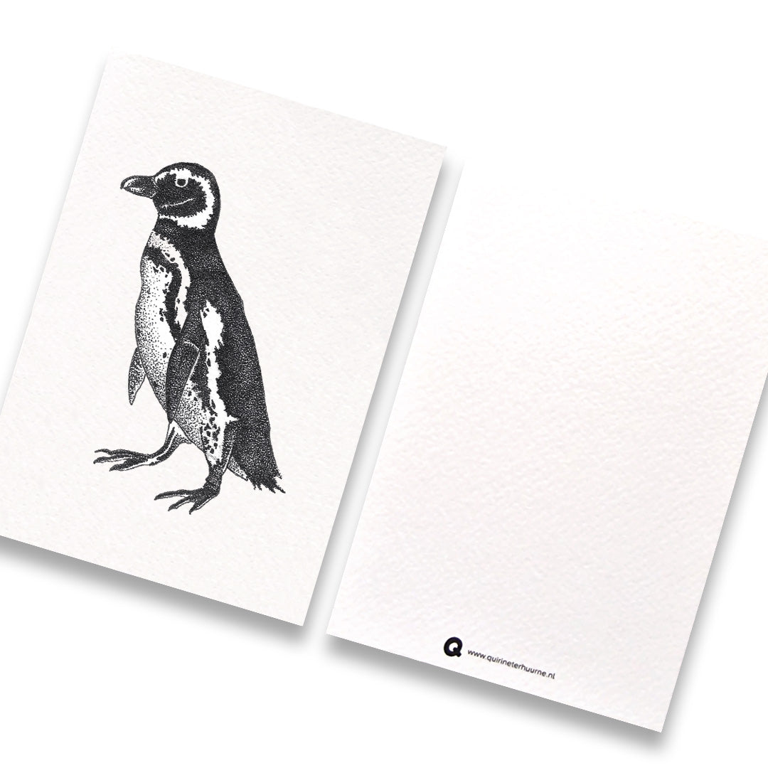 kaart-pinguïn-zwart-wit