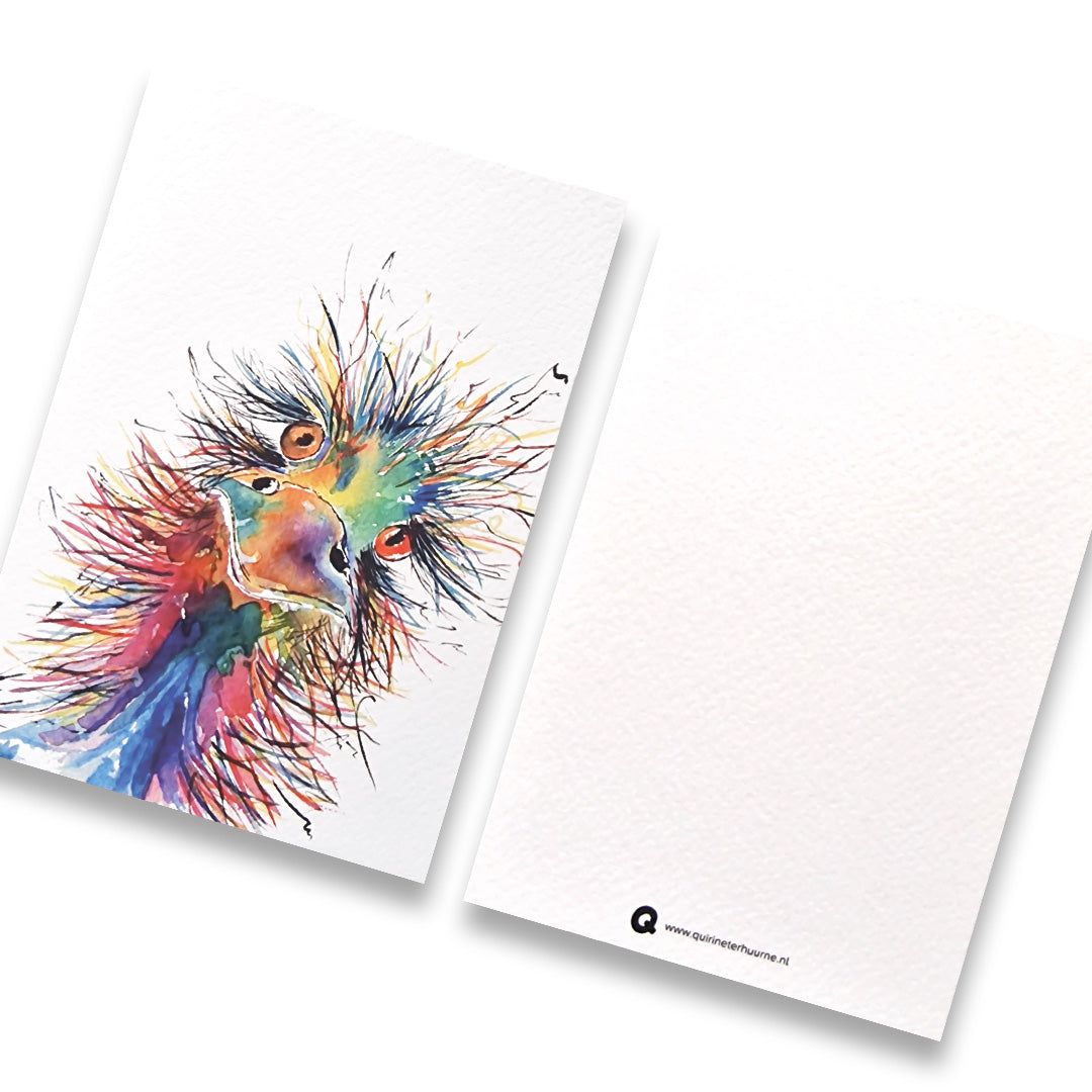 kaart-steef-struisvogel-gekleurd