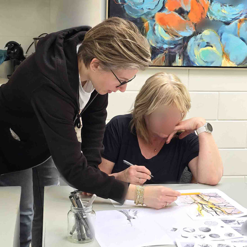 Quirine geeft workshop inkttekenen in Apeldoorn